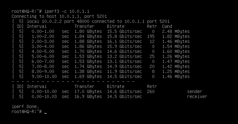 iperf output